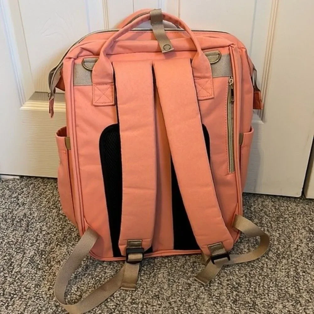 HOTBEST Coral Pink Diaper Bag Backpack NWOT